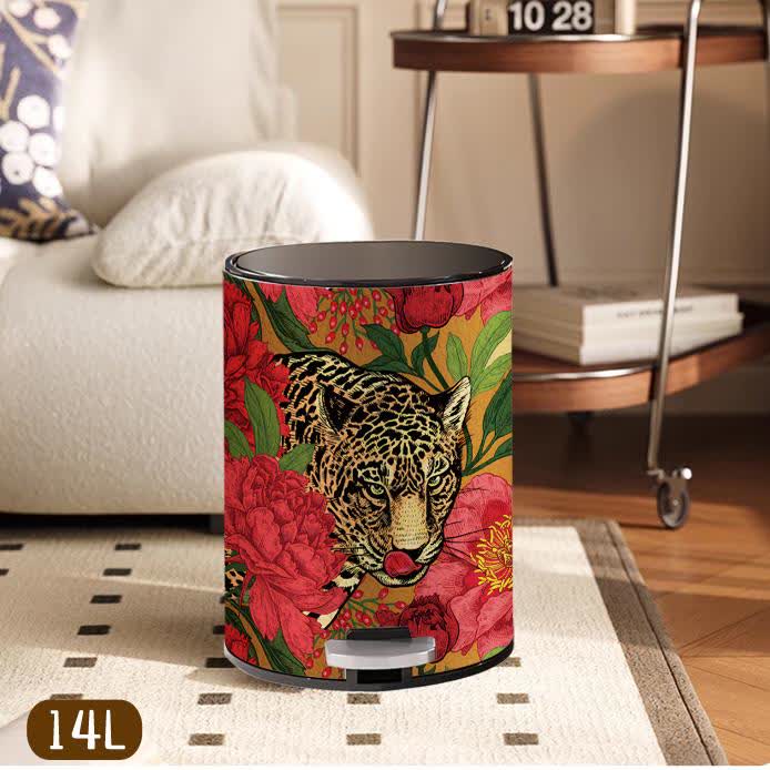 Cestino per rifiuti resistente in pelle Forest Tiger