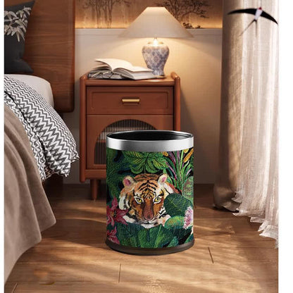 Cestino per rifiuti resistente in pelle Forest Tiger