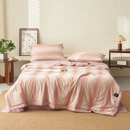 Biancheria da letto traspirante in puro cotone jacquard a righe