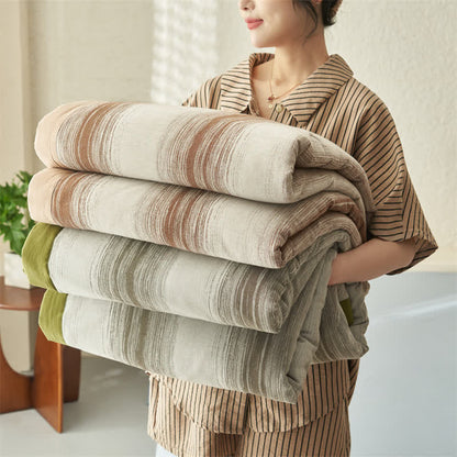 Biancheria da letto traspirante in puro cotone jacquard a righe