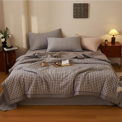 Biancheria da letto in puro cotone morbido jacquard tinto in filo