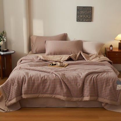 Biancheria da letto in puro cotone morbido jacquard tinto in filo