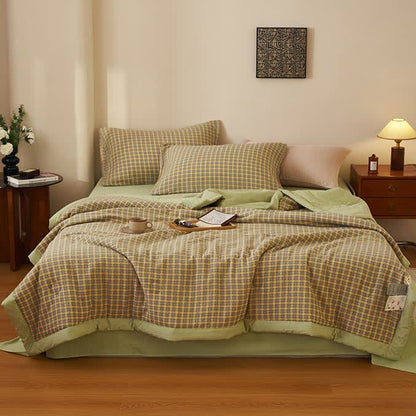 Biancheria da letto in puro cotone morbido jacquard tinto in filo