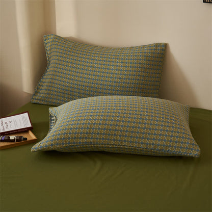 Biancheria da letto in puro cotone morbido jacquard tinto in filo