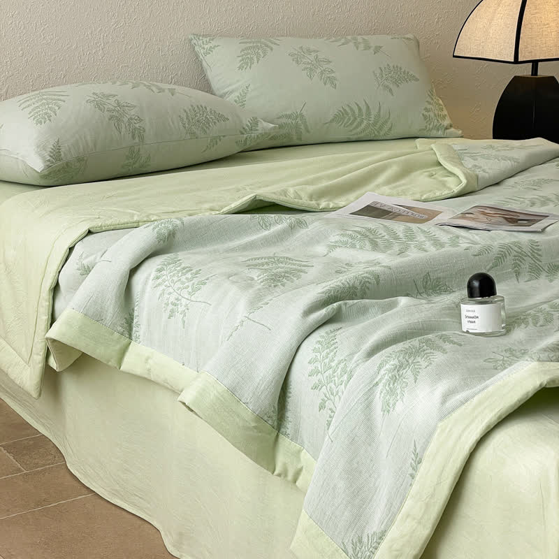Biancheria da letto Refresh Leaf in garza di cotone a tre strati