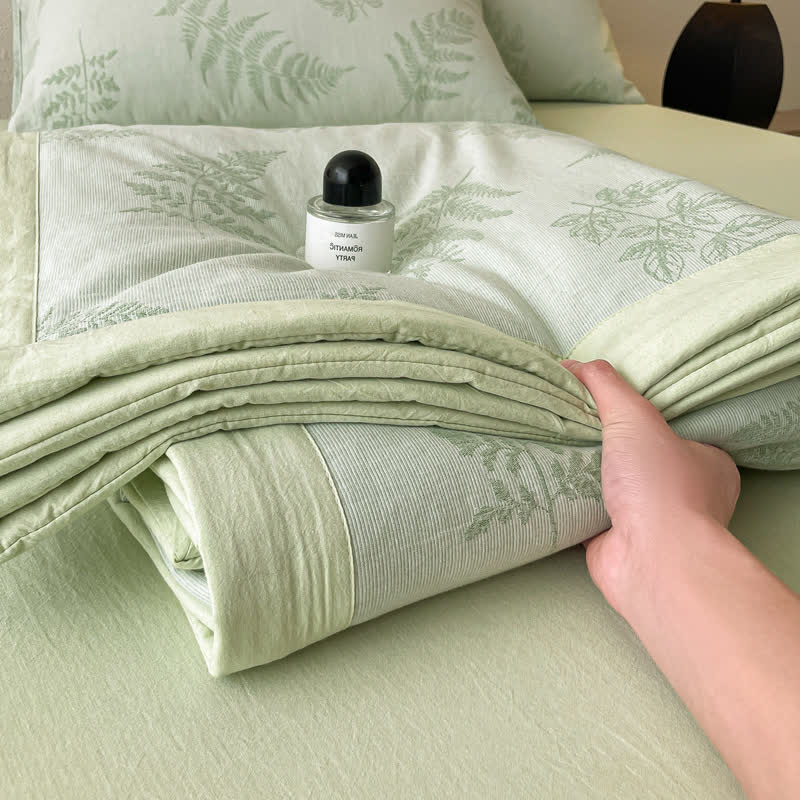 Biancheria da letto Refresh Leaf in garza di cotone a tre strati