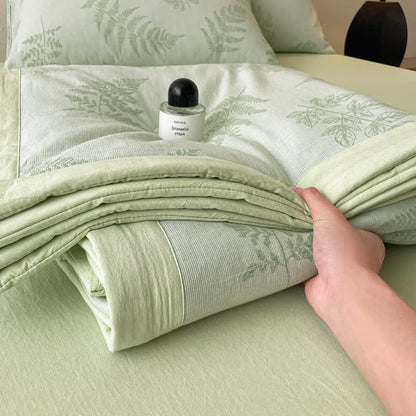 Biancheria da letto Refresh Leaf in garza di cotone a tre strati