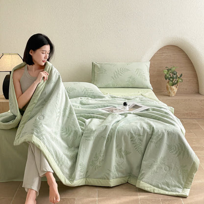 Biancheria da letto Refresh Leaf in garza di cotone a tre strati