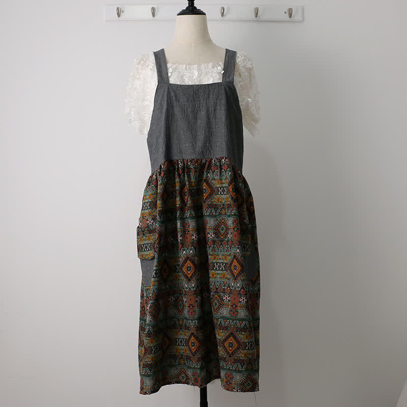 Grembiule da cucina in cotone con motivo vintage