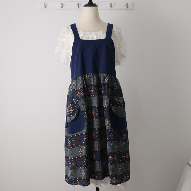 Grembiule da cucina in cotone con motivo vintage