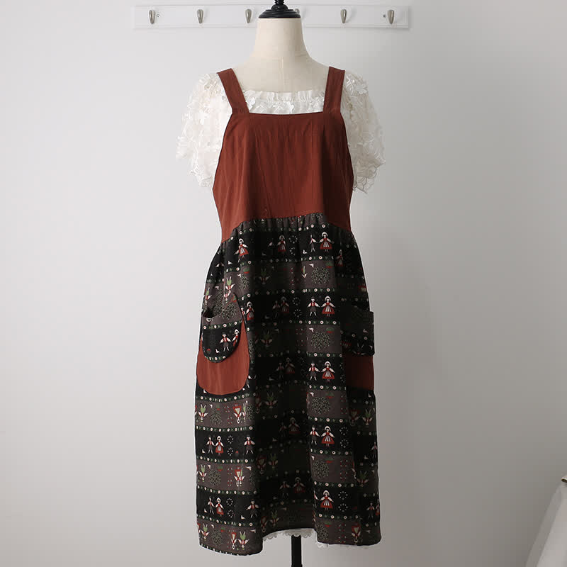 Grembiule da cucina in cotone con motivo vintage