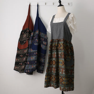 Grembiule da cucina in cotone con motivo vintage
