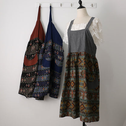 Grembiule da cucina in cotone con motivo vintage