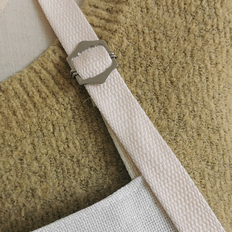 Grembiule vintage in cotone e lino con motivo a margherite