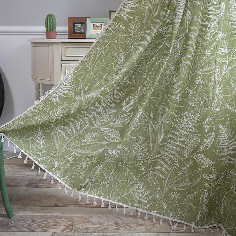 Tenda semi-oscurante rustica a foglia verde