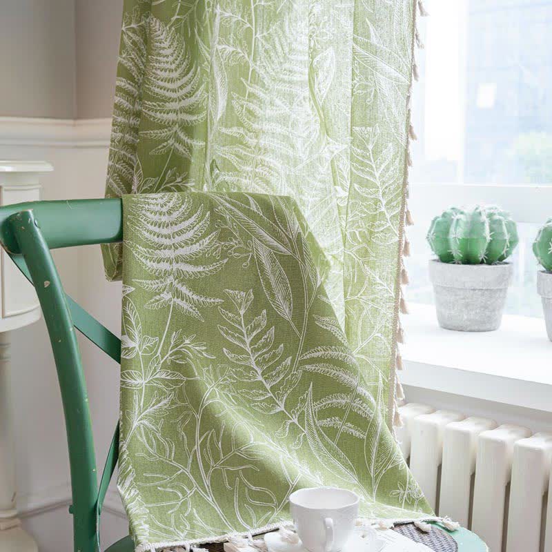 Tenda semi-oscurante rustica a foglia verde