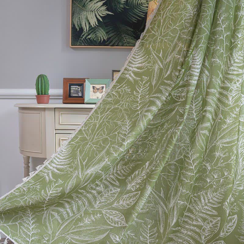 Tenda semi-oscurante rustica a foglia verde