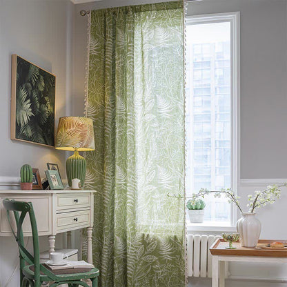 Tenda semi-oscurante rustica a foglia verde