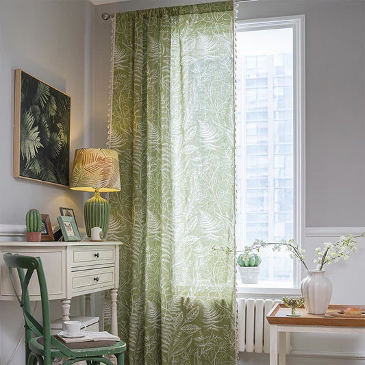 Tenda semi-oscurante rustica a foglia verde