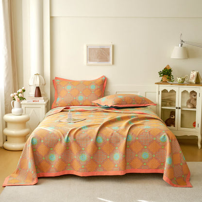 Trapunta reversibile in garza di cotone vintage jacquard