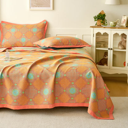 Trapunta reversibile in garza di cotone vintage jacquard
