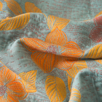 Coperta in garza di cotone floreale Refresh tinta in filo