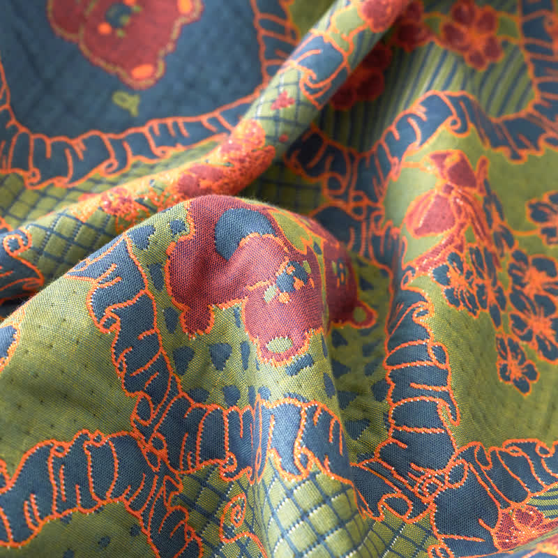 Coperta in cotone jacquard a doppio strato di garza