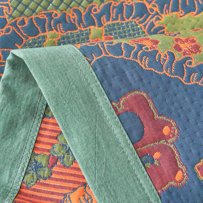 Coperta in cotone jacquard a doppio strato di garza