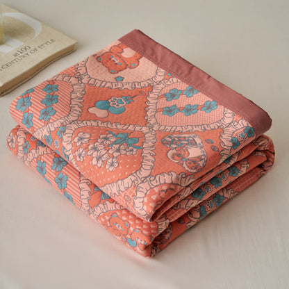 Coperta in cotone jacquard a doppio strato di garza
