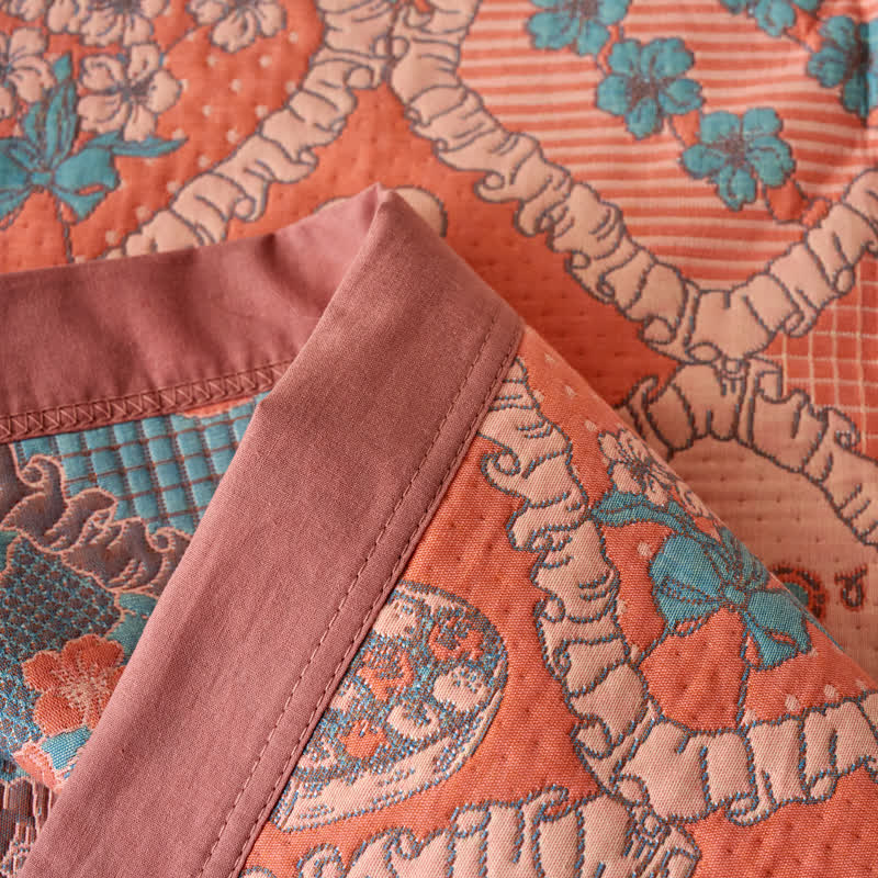 Coperta in cotone jacquard a doppio strato di garza
