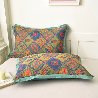 Trapunta in cotone jacquard a doppio strato con orsetto