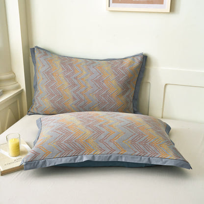 Trapunta traspirante in garza di cotone tinto in filo jacquard