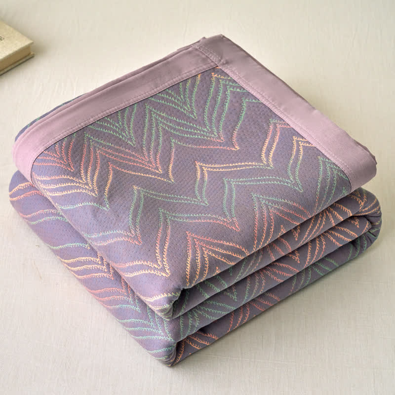 Trapunta traspirante in garza di cotone tinto in filo jacquard