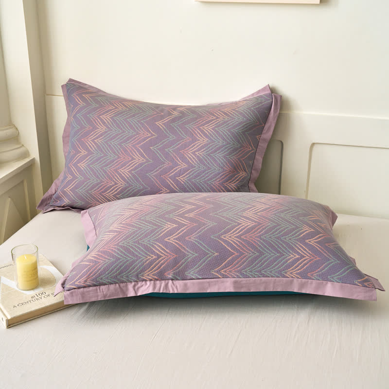Trapunta traspirante in garza di cotone tinto in filo jacquard