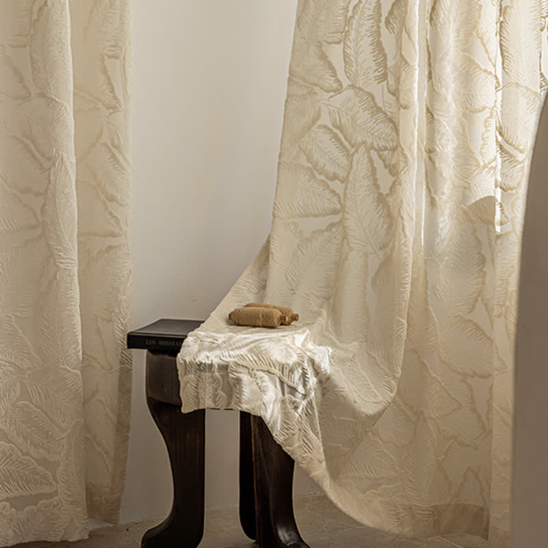 Tenda in garza trasparente con motivo floreale vintage francese