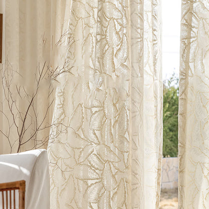 Tenda in garza trasparente con motivo floreale vintage francese