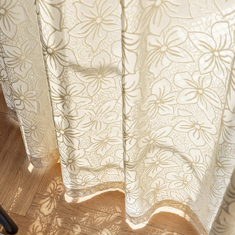Tenda in garza trasparente con motivo floreale vintage francese