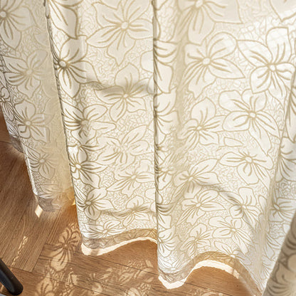 Tenda in garza trasparente con motivo floreale vintage francese