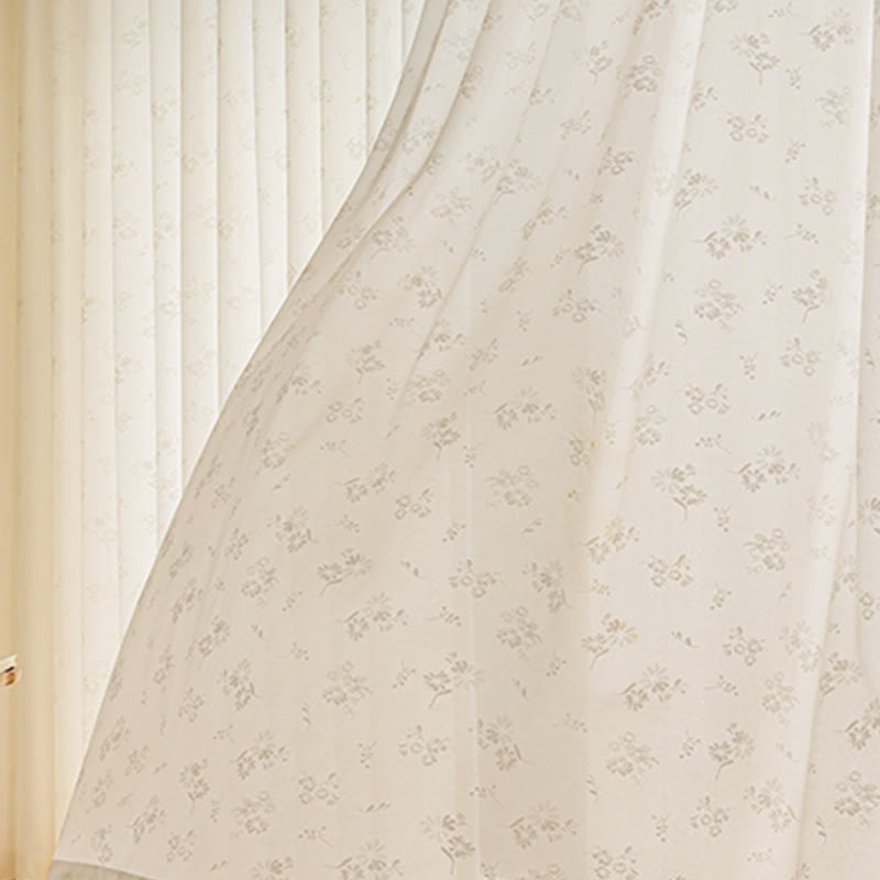 Tenda trasparente floreale jacquard francese