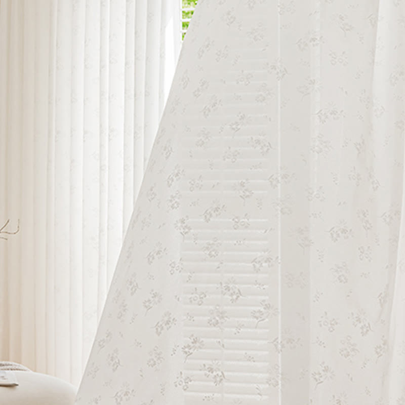 Tenda trasparente floreale jacquard francese