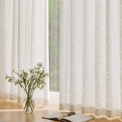 Tenda trasparente floreale jacquard francese