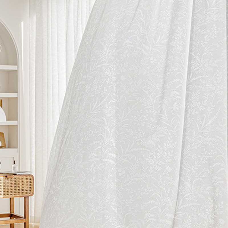 Tenda trasparente floreale jacquard francese