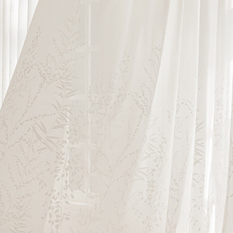 Tenda trasparente floreale jacquard francese