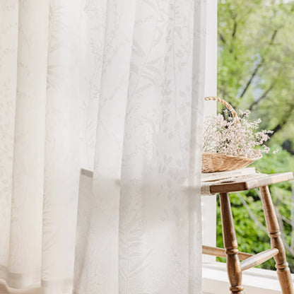 Tenda trasparente floreale jacquard francese