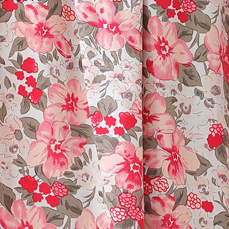 Completo da casa con stampa floreale e botanica taglie forti