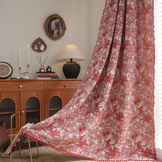 Tenda semi-oscurante con nappa floreale jacquard