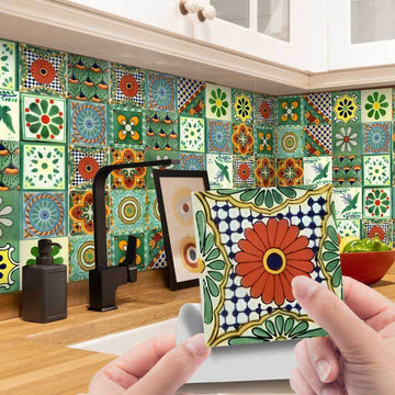 Adesivi murali decorativi vintage verdi staccabili e attaccabili