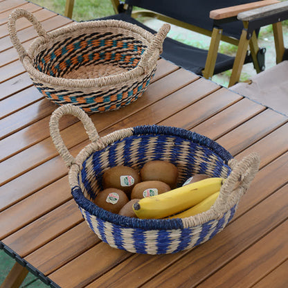 Cesto portaoggetti intrecciato in erba marina naturale