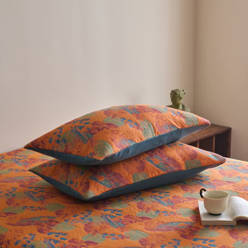 Lenzuolo con angoli traspirante in garza di cotone jacquard tinto in filo