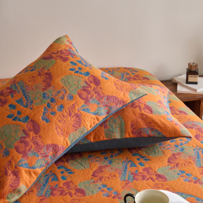 Lenzuolo con angoli traspirante in garza di cotone jacquard tinto in filo
